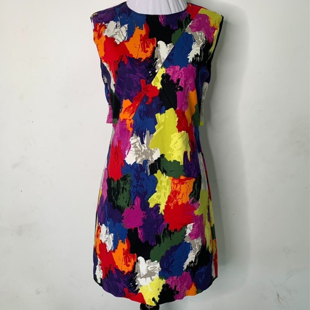 Kate Spade Saturday Women's Multicolor Mini Shift Crewneck Dress Size 2